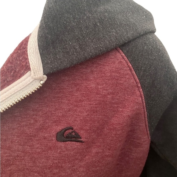 Quiksilver Maroon Zippered Jacket Kids L Large - Picture 3 of 6